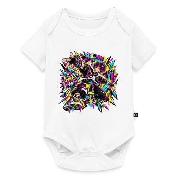 Abstrakte und geometrische × Straßenkunst und Graffiti - Baby Premium Kurzarmbody - Weiß - Vorne
