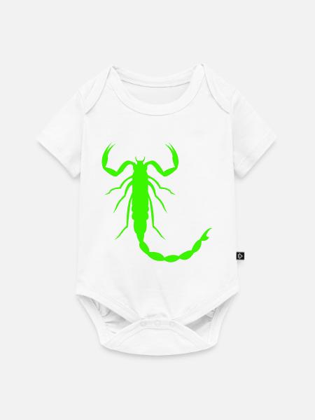 Leuchtender Skorpion Silhouette - Baby Premium Kurzarmbody - Weiß