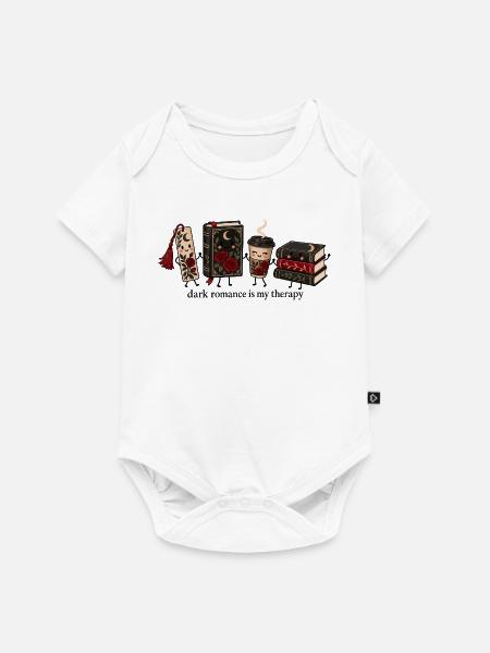 Gothic Books & Coffee - Baby Premium Kurzarmbody - Weiß