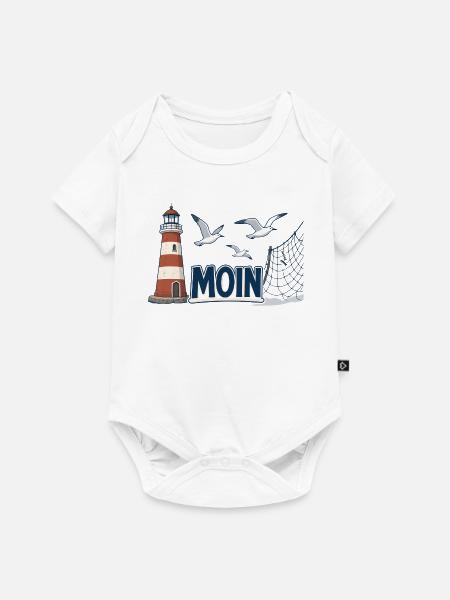 Moin am Leuchtturm - Baby Premium Kurzarmbody - Weiß