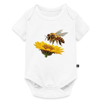 Honigbiene Biene - Baby Premium Kurzarmbody - Weiß - Vorne