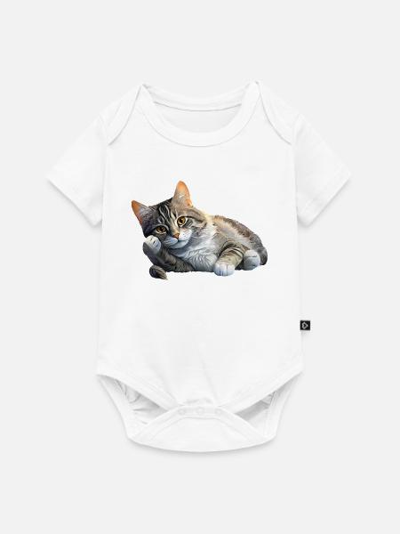 Katze - Baby Premium Kurzarmbody - Weiß
