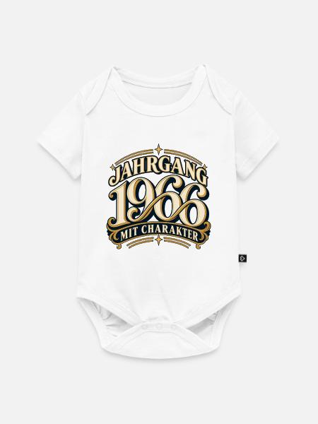 Jahrgang 1966 Charakter - Baby Premium Kurzarmbody - Weiß
