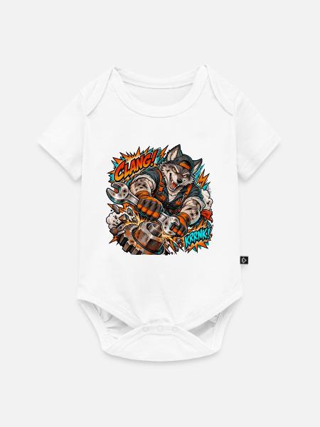 Wildtiere × Handwerke und Berufe - Baby Premium Kurzarmbody - Weiß