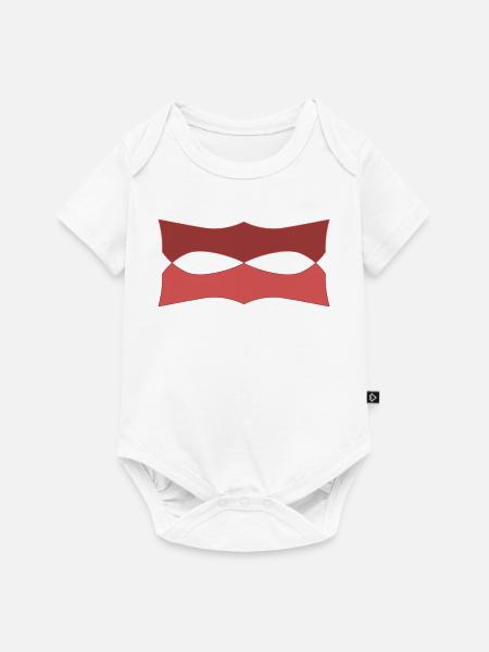 Roter Wellenmasken Muster - Baby Premium Kurzarmbody - Weiß