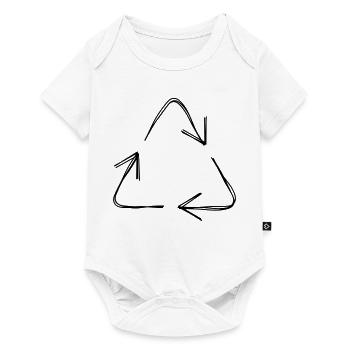 Recycling handgezeichnet - Baby Premium Kurzarmbody - Weiß - Vorne