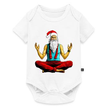 Yogi Weihnachtsmann Yoga - Baby Premium Kurzarmbody - Weiß - Vorne