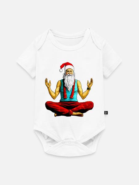 Yogi Weihnachtsmann Yoga - Baby Premium Kurzarmbody - Weiß