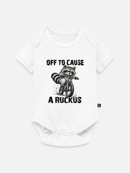 Waschbär-BMX-Fahrer - Baby Premium Kurzarmbody - Weiß