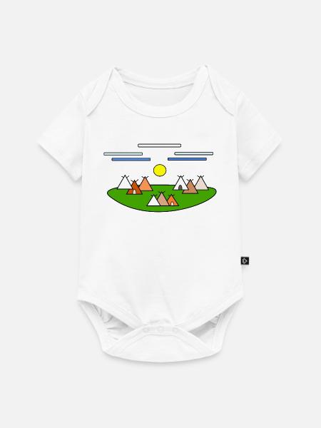 Hüttenlager am Sonnenhügel - Baby Premium Kurzarmbody - Weiß