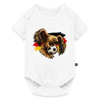 Deutschland Fußball Adler – Schwarz Rot Gold - Baby Premium Kurzarmbody - Weiß - Vorne