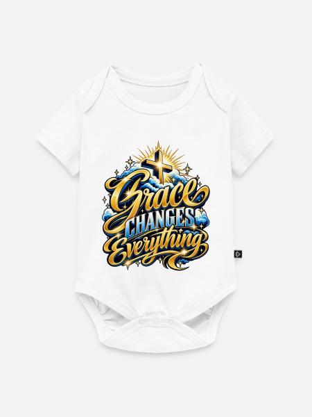 Gnade Verändert Alles - Inspirierendes Design - Baby Premium Kurzarmbody - Weiß