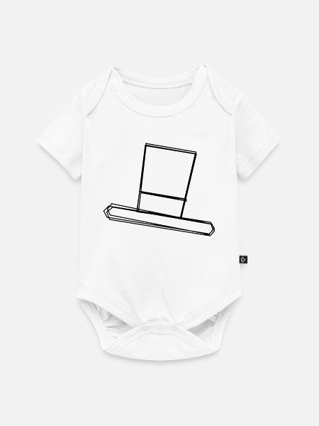 Zylinder handgezeichnet - Baby Premium Kurzarmbody - Weiß