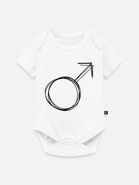 Männlich Zeichen handgezeichnet - Baby Premium Kurzarmbody - Weiß