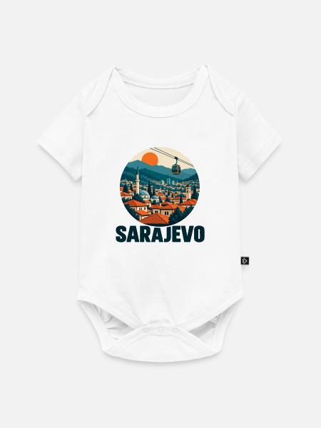 Sarajevo – Gondel, Altstadt & Berge - Baby Premium Kurzarmbody - Weiß