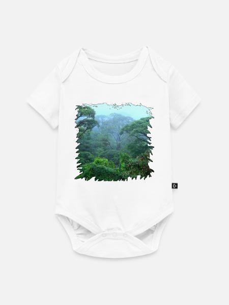 Regenwald Morgendunst - Baby Premium Kurzarmbody - Weiß