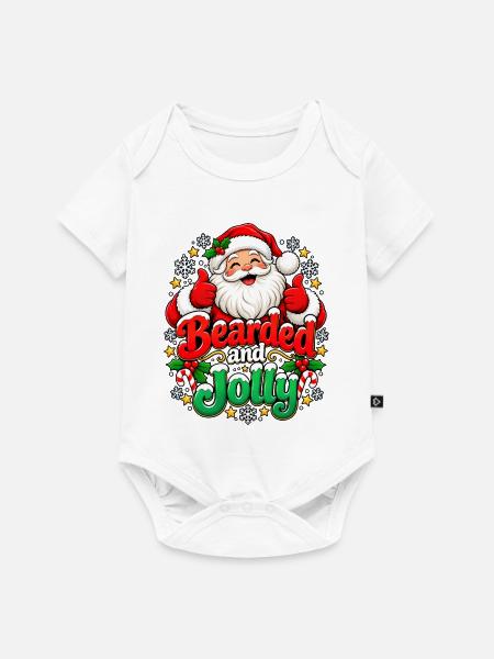 Bartig und Fröhlich: Weihnachtsmann - Baby Premium Kurzarmbody - Weiß