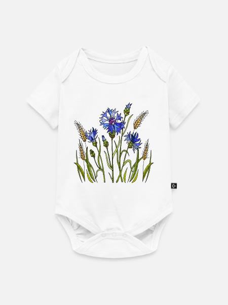 Blumen - Baby Premium Kurzarmbody - Weiß
