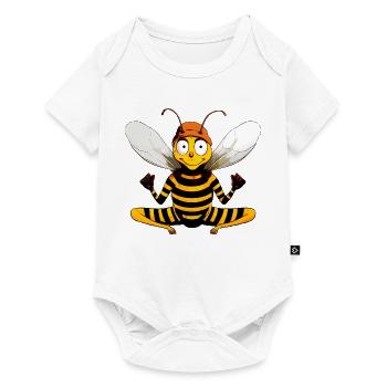 Bee Yoga - Baby Premium Kurzarmbody - Weiß - Vorne