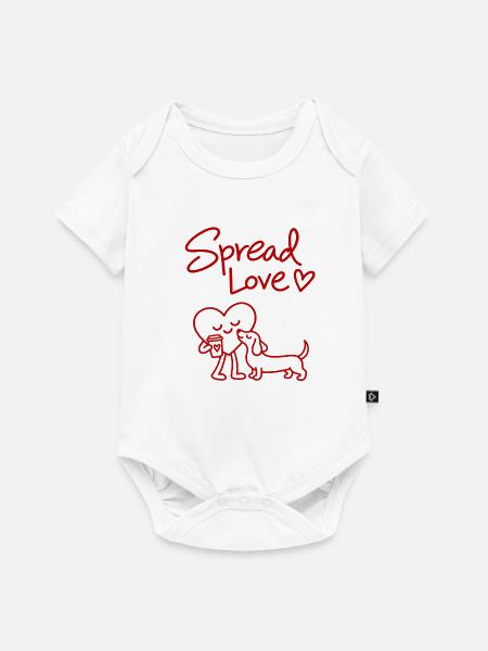 Spread Love Dog Coffee - Baby Premium Kurzarmbody - Weiß