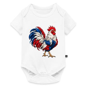 Stolzer Gallischer Hahn - Frankreich Nationaltier  - Baby Premium Kurzarmbody - Weiß - Vorne