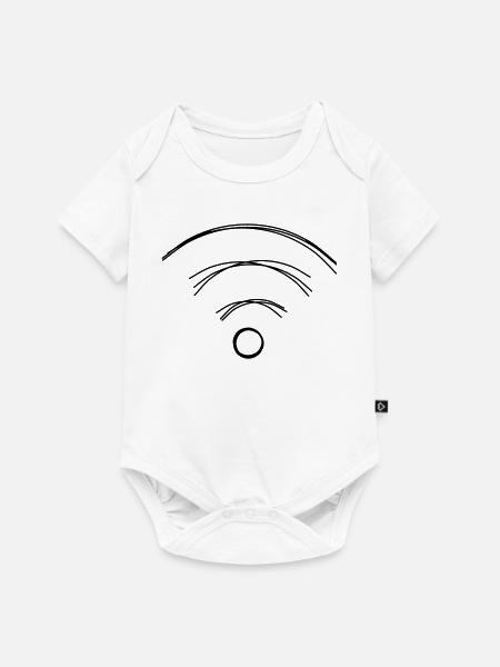 WLAN handgezeichnet - Baby Premium Kurzarmbody - Weiß