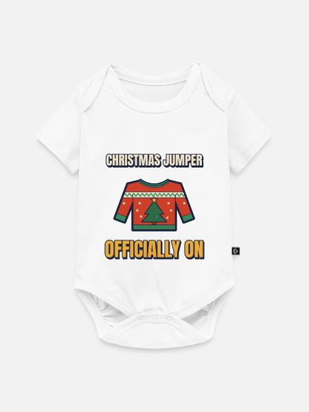 Weihnachtspullover offiziell auf Funny Festive - Baby Premium Kurzarmbody - Weiß