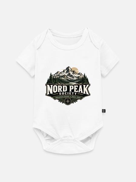Nord Peak Gesellschaft Logo - Baby Premium Kurzarmbody - Weiß