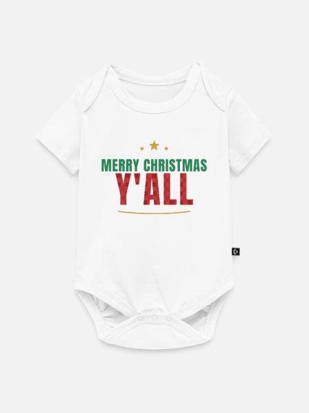 Merry Christmas Y'all – Buffalo Plaid - Baby Premium Kurzarmbody - Weiß