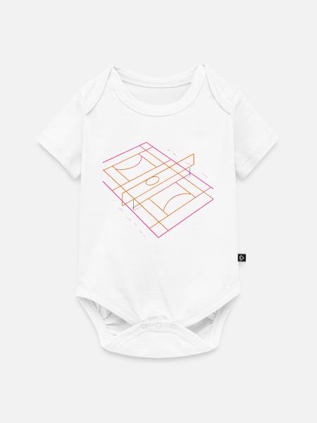 Volleyballfeld Zeichnung - Baby Premium Kurzarmbody - Weiß