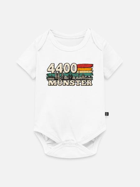 4400 Münster Stadtsilhouette - Baby Premium Kurzarmbody - Weiß