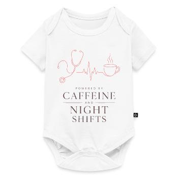 Nachtschichten Kaffee Motiv - Baby Premium Kurzarmbody - Weiß - Vorne