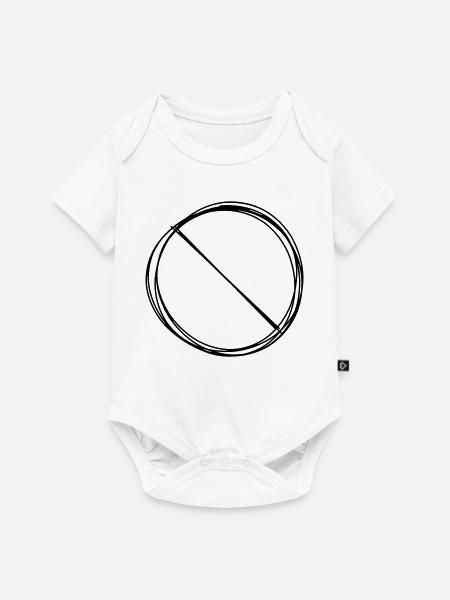 Verbotsschild handgezeichnet - Baby Premium Kurzarmbody - Weiß