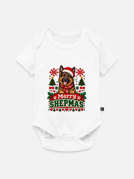 Deutscher Schäferhund - Weihnachten - Baby Premium Kurzarmbody - Weiß