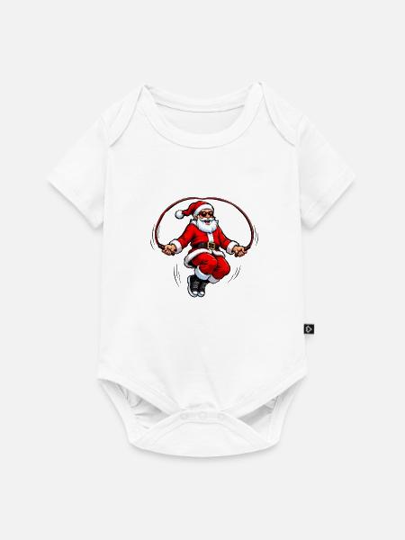 Santa Seilspringer Jump - Baby Premium Kurzarmbody - Weiß