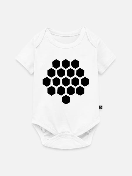 Geometrisches Bienenwabe Imker Geschenk - Baby Premium Kurzarmbody - Weiß