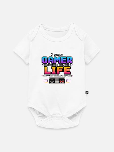 Gamer-Leben: Viele Leben - Baby Premium Kurzarmbody - Weiß