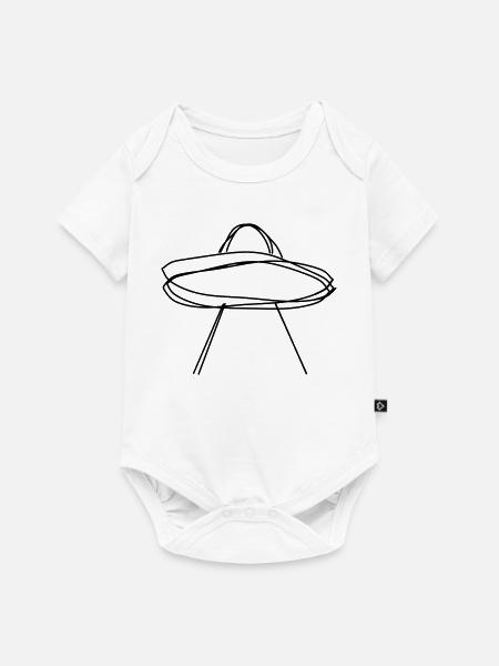 Ufo handgezeichnet - Baby Premium Kurzarmbody - Weiß