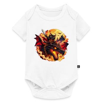 Drachenkatzenritter – Feuer & Fantasy - Baby Premium Kurzarmbody - Weiß - Vorne
