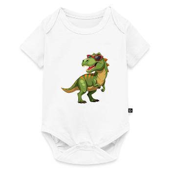 Tyrannosaurus Rex mit Sonnenbrille - Baby Premium Kurzarmbody - Weiß - Vorne