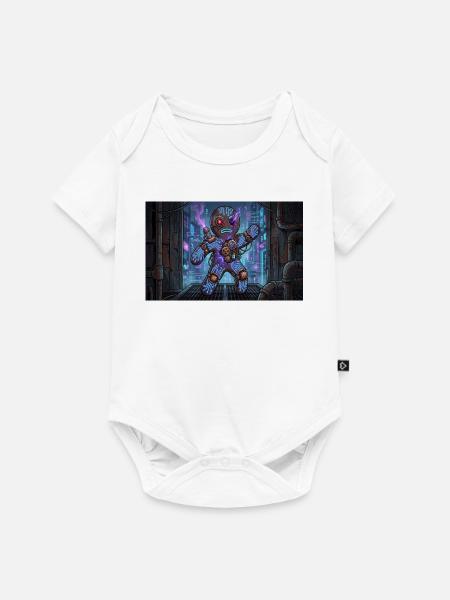 Cyber Lebkuchenmann – Robo Gingerbread Neon - Baby Premium Kurzarmbody - Weiß