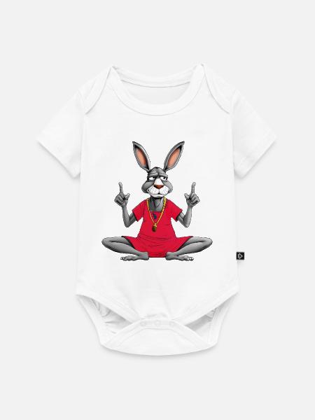 Esel Yoga - Baby Premium Kurzarmbody - Weiß