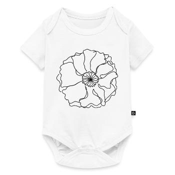 Silhouette einer Blume – Linienzeichnung - Baby Premium Kurzarmbody - Weiß - Vorne