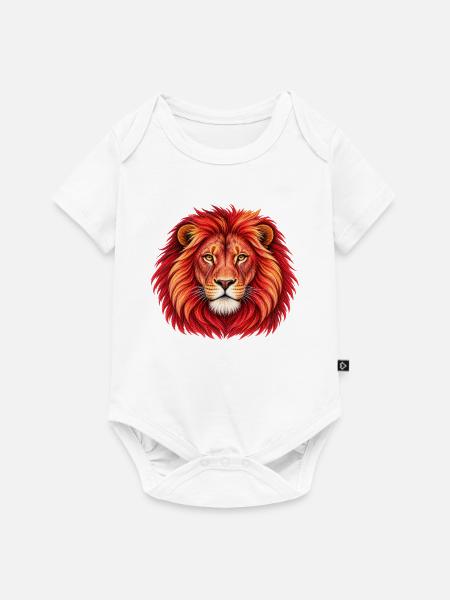 Majestätischer rot-goldener Löwe - Baby Premium Kurzarmbody - Weiß
