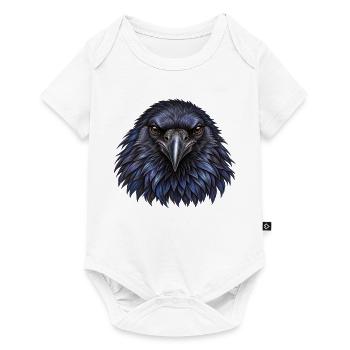Blauer und Schwarzer Krähenkopf - Baby Premium Kurzarmbody - Weiß - Vorne