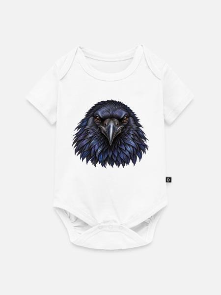 Blauer und Schwarzer Krähenkopf - Baby Premium Kurzarmbody - Weiß