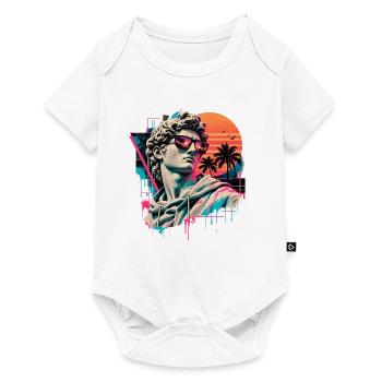 David in Neon Sunset Retrowave - Baby Premium Kurzarmbody - Weiß - Vorne
