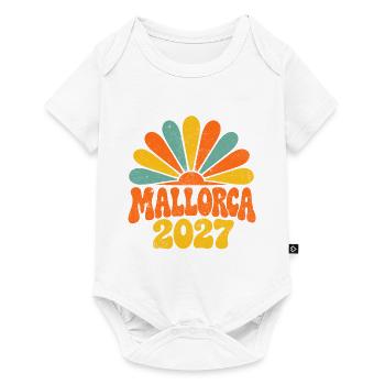 Mallorca 2027 Retro Sonnenlogo - Baby Premium Kurzarmbody - Weiß - Vorne