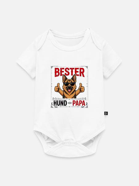 Bester Hund Papa Deutscher Schäferhund - Baby Premium Kurzarmbody - Weiß