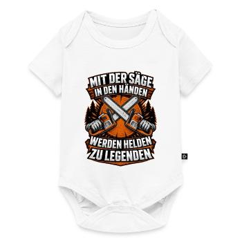 Sägehelden im Wald - Baby Premium Kurzarmbody - Weiß - Vorne